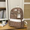 Anime Girl Double Shoulder Backpack For School With Nylon Material And Dot Pattern