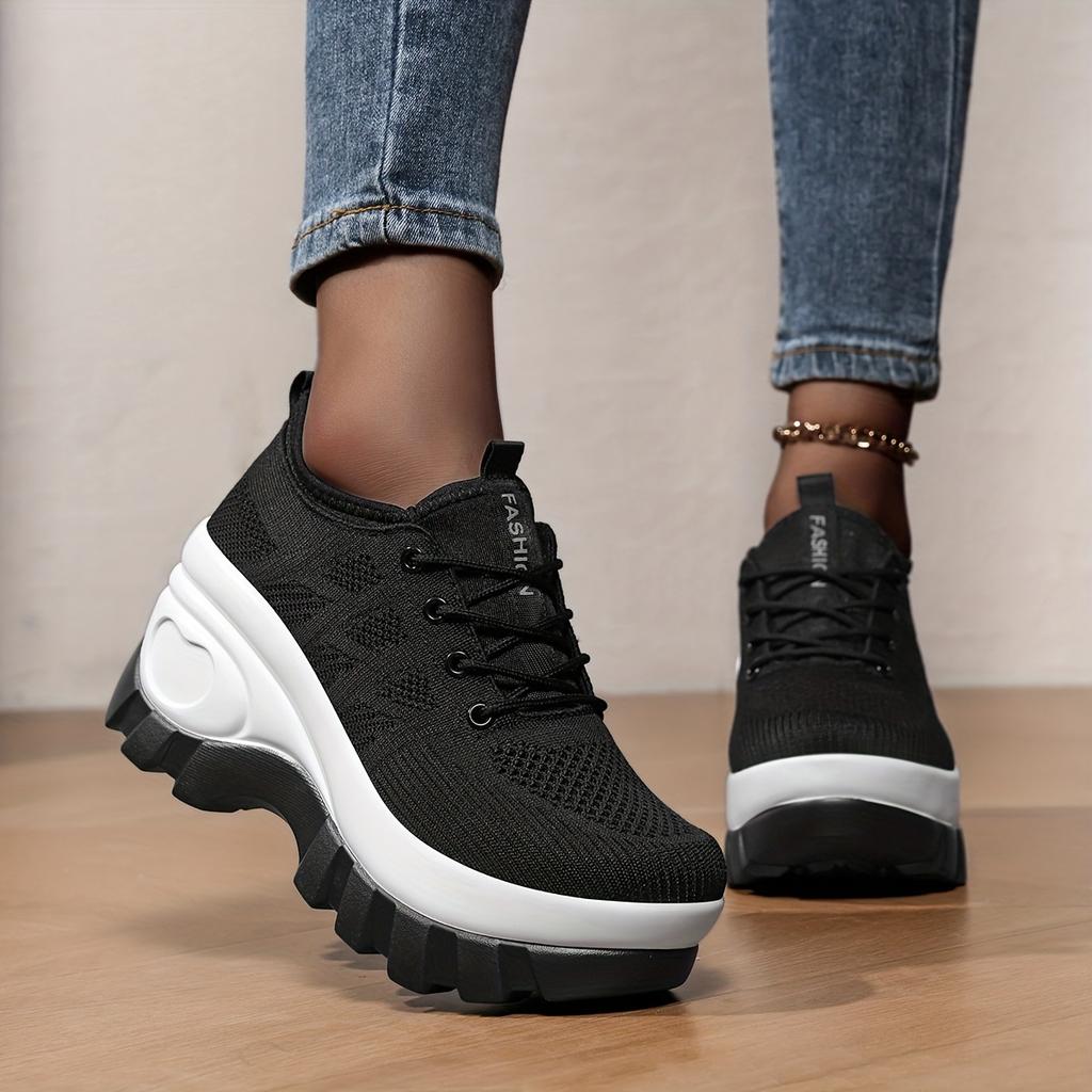 Women's Low-Top Slip-On Casual Platform Striped Sneakers