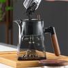 One Click Tea Separation Filtration Bottom Mountain View Glass Teapot With Wood Handle 700ml Kungfu Tea Water Separation Tea Pot