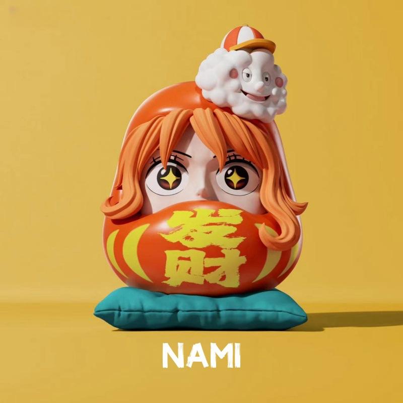&6Cm Q-Version One Piece Anime Figure Nika Luffy Zoro Sanji Nami Cos Super Dharma Figurine Pvc Statue Model Toys Car Ornaments