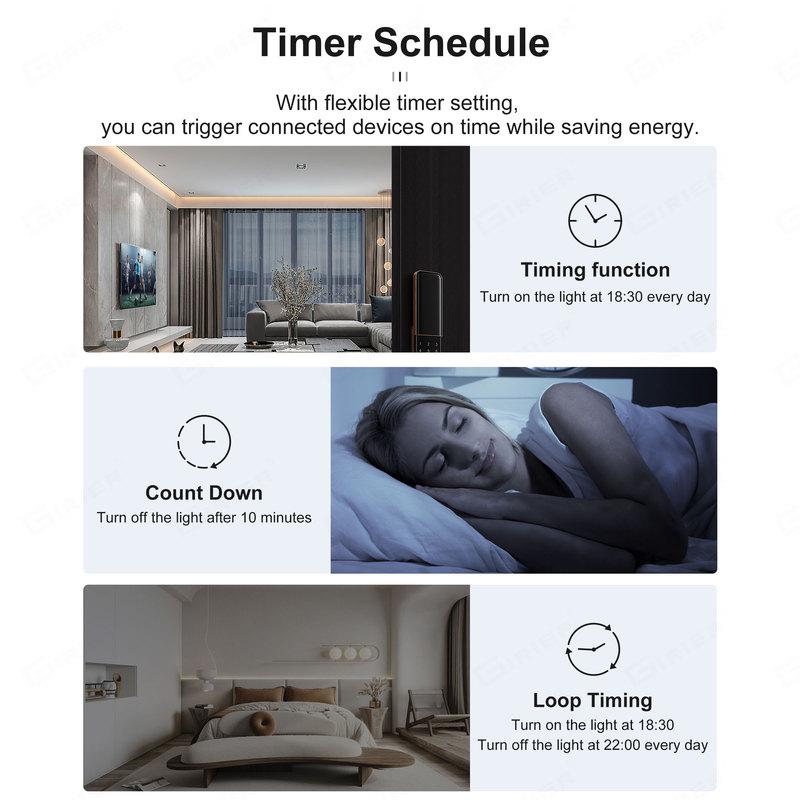GIRIER Tuya Smart Dry Contact Switch Module WiFi DIY Breaker Relay Supports DC5V/12-48V AC100-240V Input/Output Works with Alexa