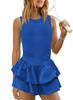 Abbigliamento da donna europeo e americano nuovo estate tinta unita sexy schiena scoperta design doppio strato senza maniche vestito gonna corta
