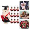 10 Pcs/set Graduation Ceremony Mini Bear Flower Bouquet Celebrate Party Doctor Cap Bear Toy  Kids