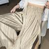 2026 Spring Women's Striped High-Waist Wide-Leg Pants - Lazy Style Loose Casual Straight Legs