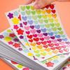 10 Sheets Colorful Self-adhesive Diary Graffiti Stickers Student Notebook Decoration Heart Star Dot Sticker for Scrapbook Album