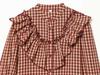Women's Fashion Versatile Small Plaid Layered Shirt Top