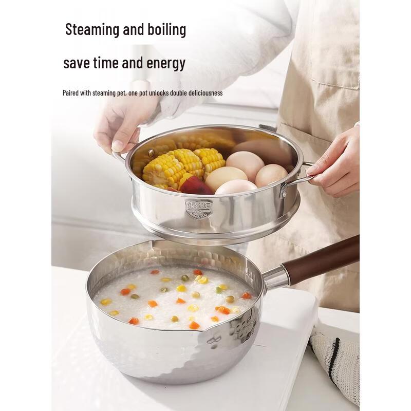 HANDUNYOU 316L Stainless Steel Yukihira Milk Soup Pot