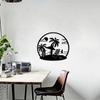 Schwarze Metall Wandkunst – Meereslandschaft & Strandmuster, Stilvolle Hängeelemente für Schlafzimmer, Wohnzimmer & Hausdeko