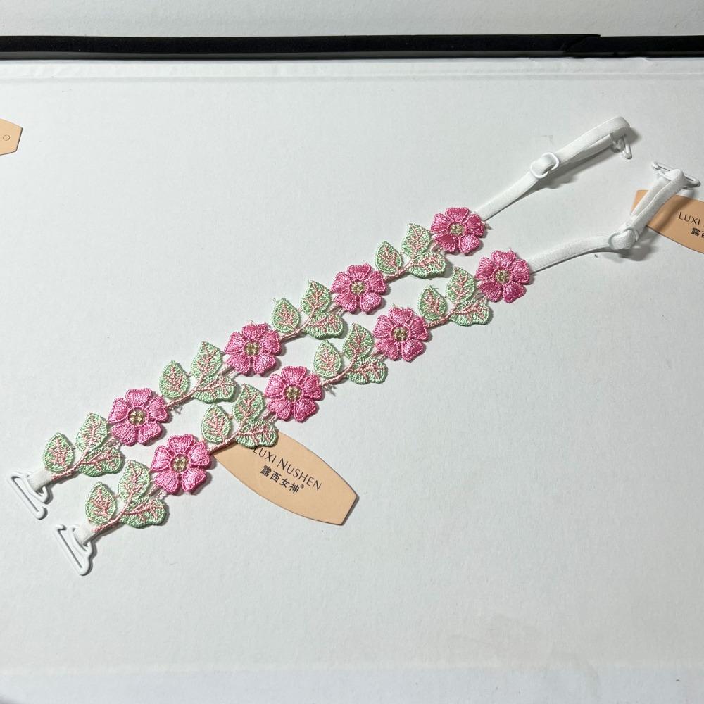 Adjustable Lace Lingerie Strap Embroidered Flowers Lace Shoulder Strap  Wedding Party Dress