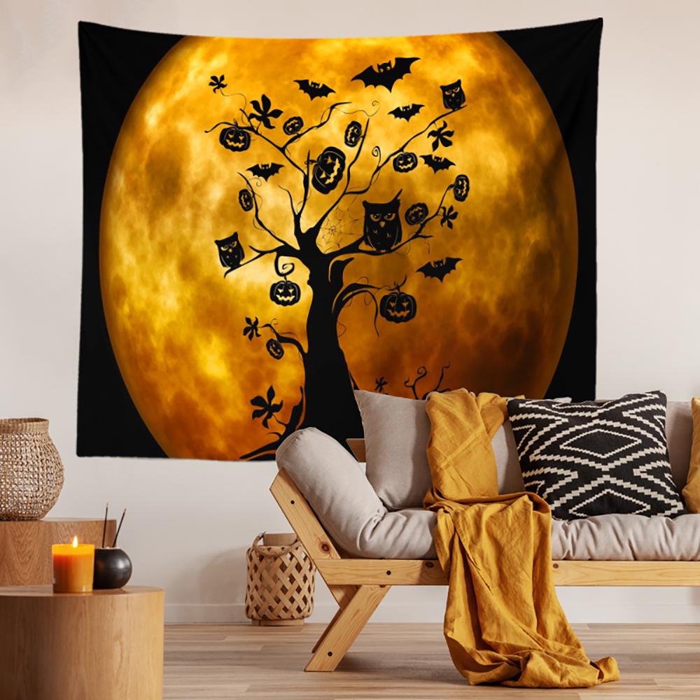 Halloween Horror Pumpkin Print Pattern Tapestry Ceiling Home Living Room Bedroom Wall Decoration Tapestry 230x180cm