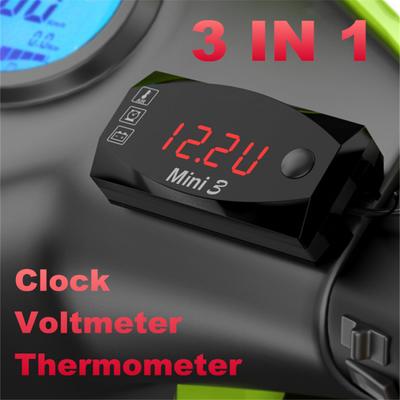 Mini3 LED-Anzeige Motorrad Lufttemperatur Uhrzeit Voltmeter Spannungsanzeige