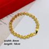 Sand Gold Bracelet Women's Wide Edge Love Strap Flower Bracelet Hand String Vacuum Gold Plated Bracelet Jewelry