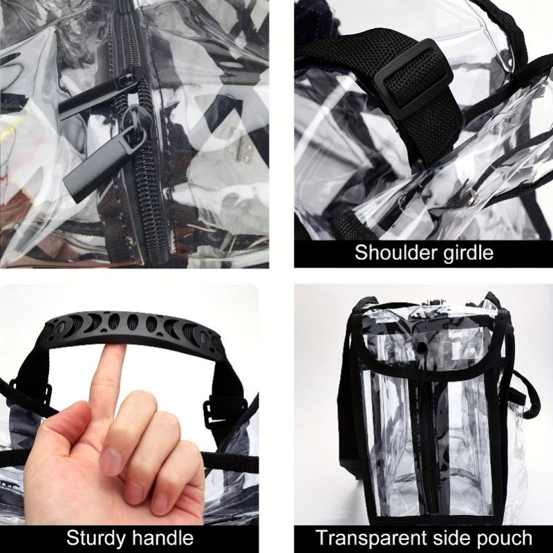 PVC Transparent Cosmetic Bag Waterproof Large Capacity Travel Organizer Multifunctional Beach Swimming Storage Shoulder Tote