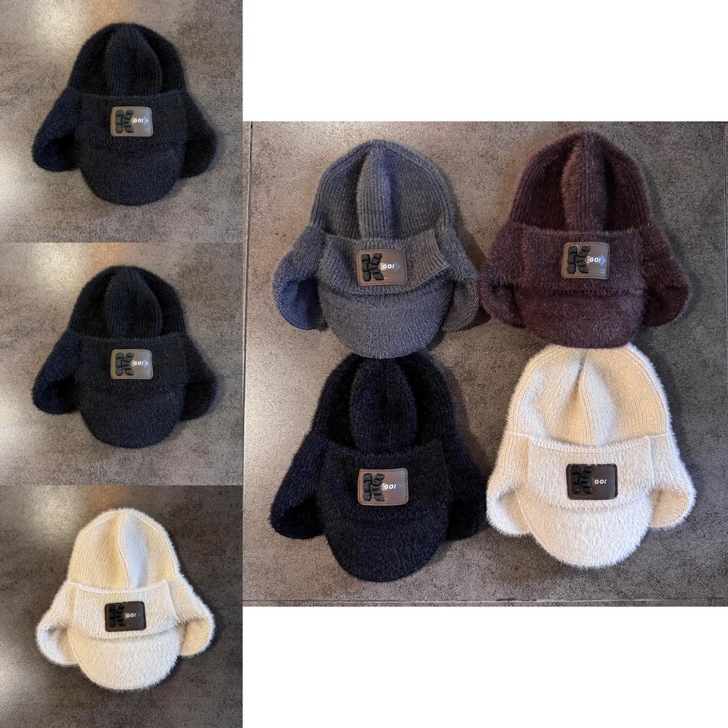 Winter High Crown Knit Cap With Short Brim And Windproof Design For Mens Casual Wear