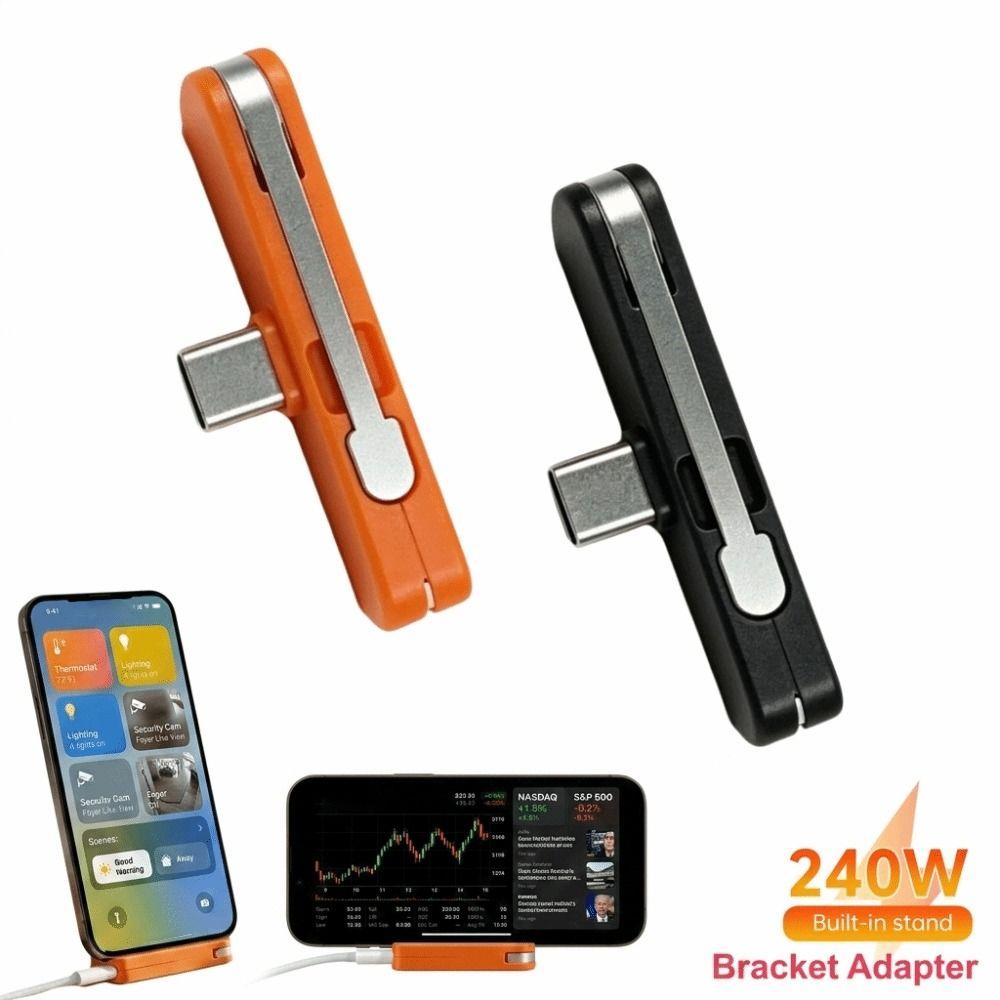 Portable Foldable Phone Holder 240W Fast Charging Right Angle Converter