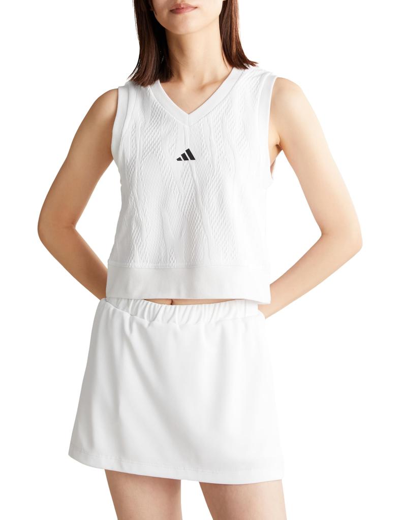 Adidas Professional Tennis CROP Fitness and Training White Size L Women's Top, Shirt, (IT4688),