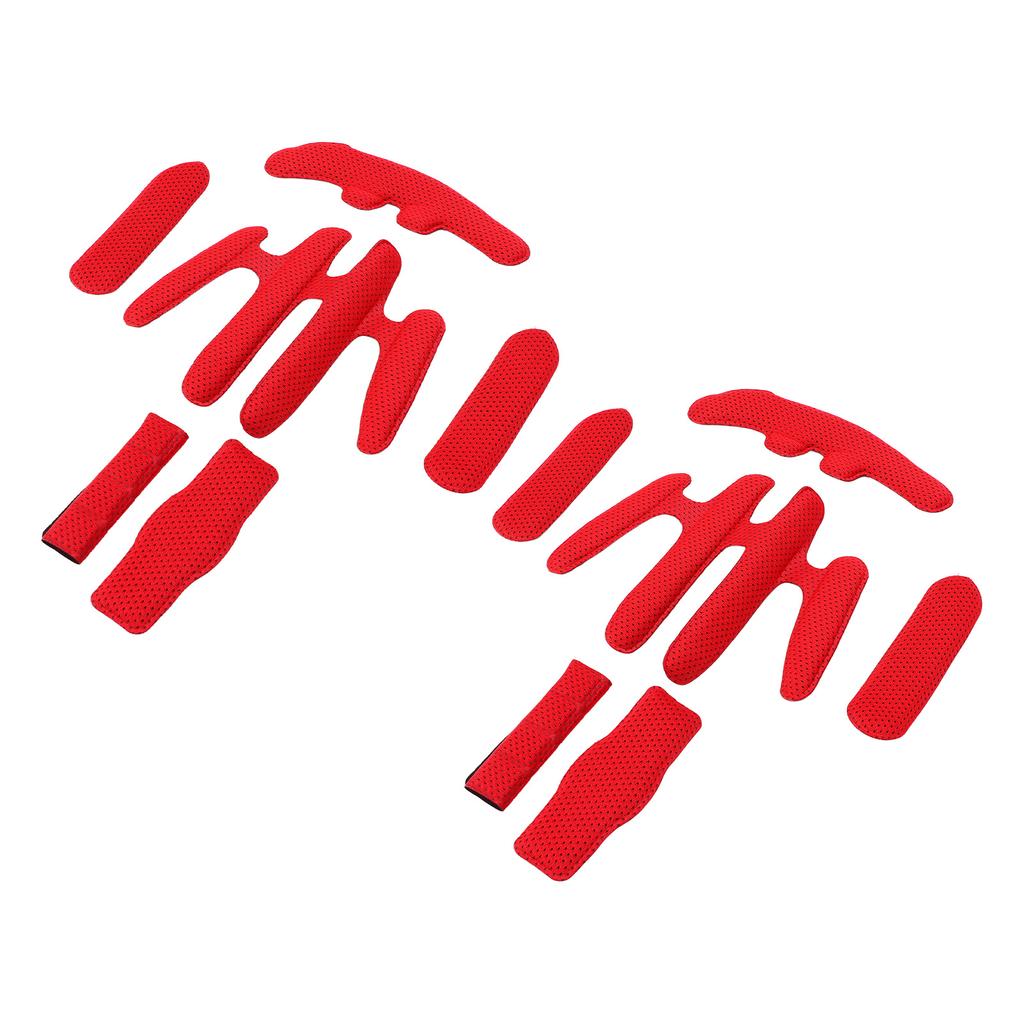 2 Sätze Helmpolster-Set Heißpressschwamm mit Klettverschluss Fahrradhelm-Futter für E-Bike-Fahren Rot Kostenlos