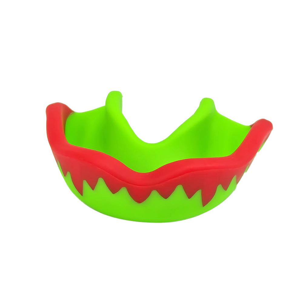 Fang Ya Boxing Mouthguard Teeth Protector for Muay Thai, Taekwondo, Sanda, Rugby, and Combat Sports Protective Gear. красный/зелёный