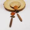 Vintage Wooden Beaded Long Drop Earrings For Women Bohemia Handmade Geometric Wood Earring Pendant Jewelry