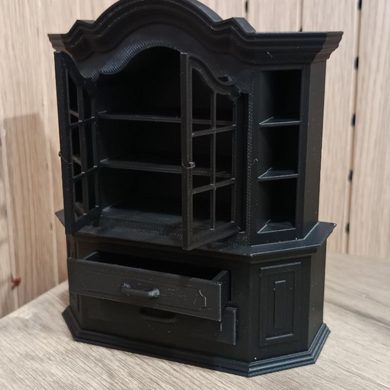 Solid Plastic Mini Cabinet Bookshelf Model Dollhouses Accessories For Bedroom Kitchen Living Room Tiny House Decoration