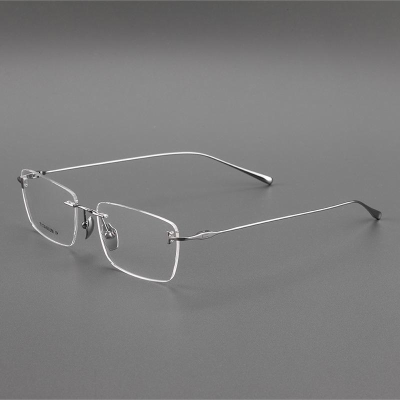 

Унисекс Минималистичная Титановая Безободковая Оправа для Очков для Бизнеса и Моды