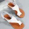 Fashionable Flat Bottomed Beach Sandals 2024 New Women's One Line Buckle Leather Exposed Toe Sexy Luxury Design Sandals Zapatos
