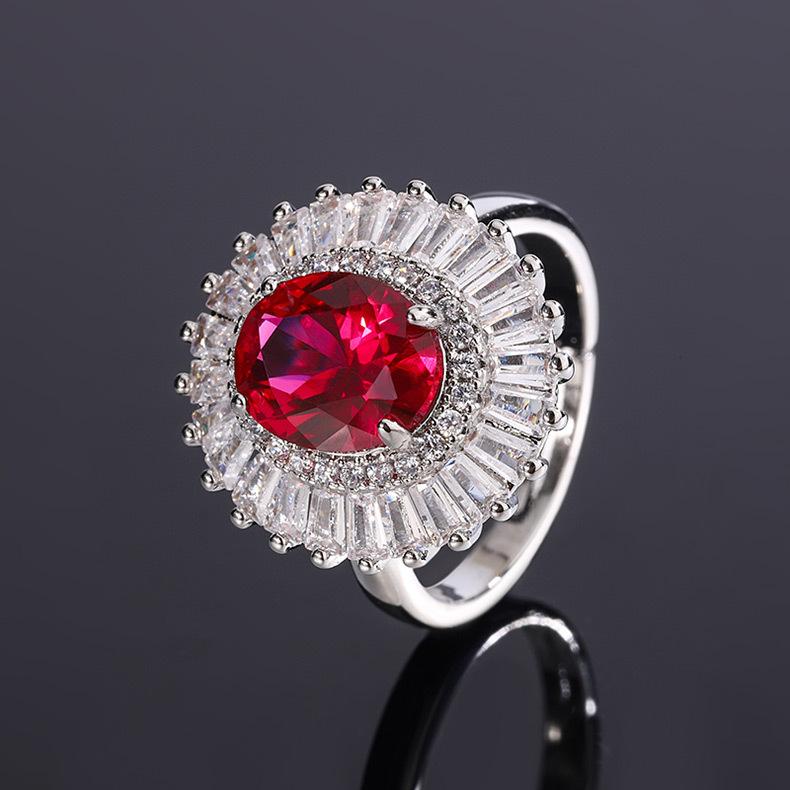 Light Luxury Jewelry, Needles, Zircon, Stone Earrings, Peacock, Emerald, Water Drop Necklace, Colored Gemstones, Pigeon Blood Red Rings