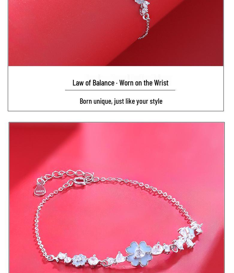 S925 Sterling Silver Four-Leaf Clover Bracelet for Women - Korean Style, Luxurious Fashion Jewelry Gift