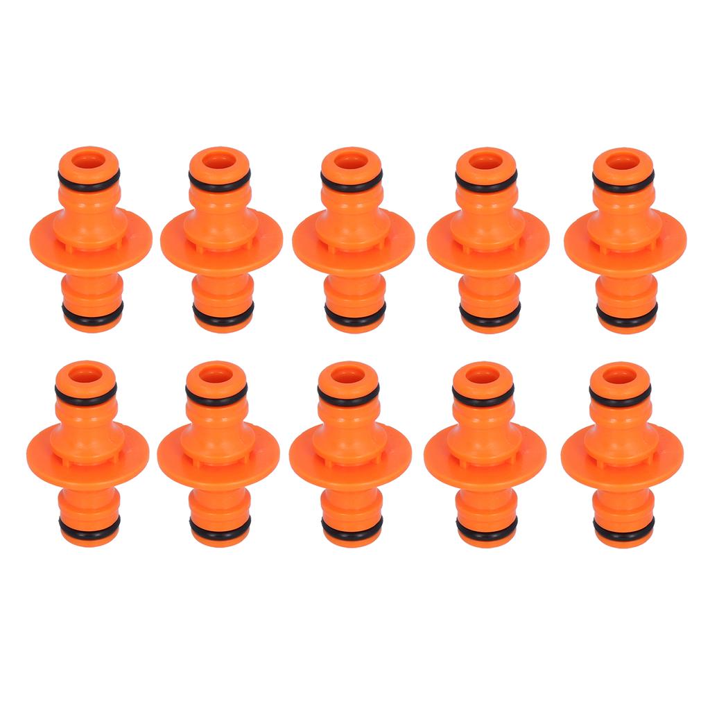 10Pcs Garden Hose Connector 2‑Way Nipple Joint Fitting for Garden Irrigation Watering
