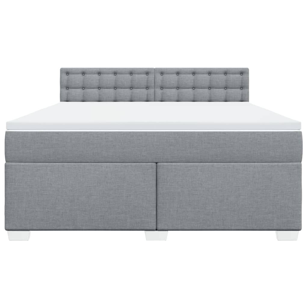 Vidaxl Letto Continentale Con Materasso, Grigio Chiaro, Tessuto, 180X200Cm