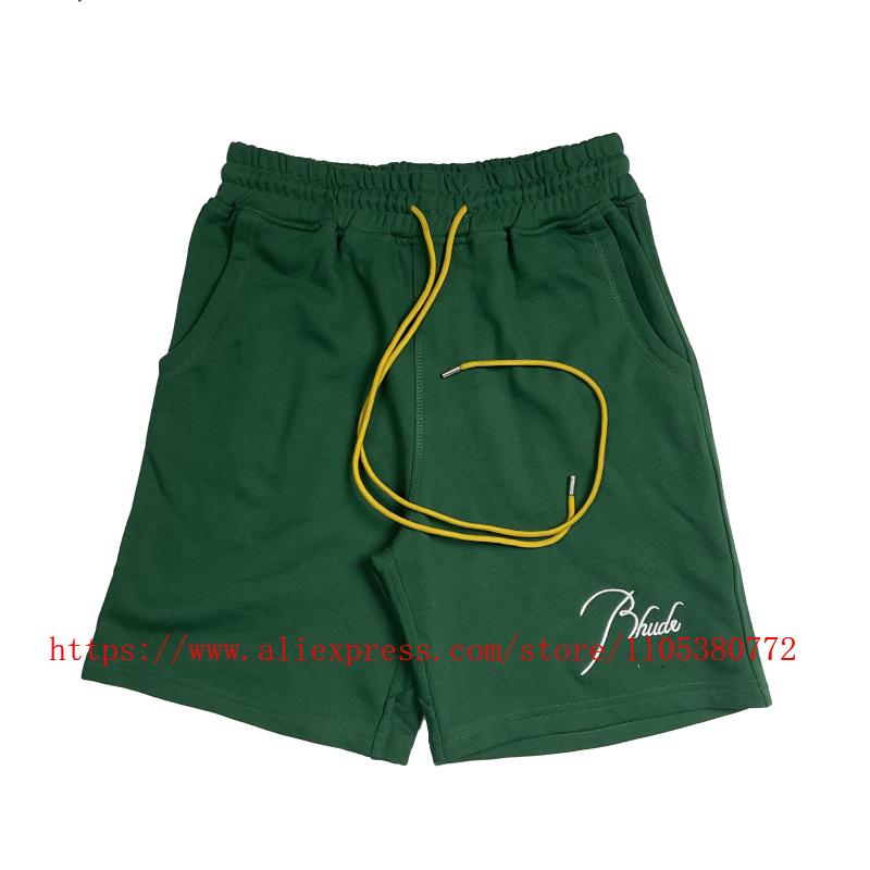 Latest Style RHUDE Men's Casual Shorts Hip Hop Elastic Waist Drawstring Zip Pocket Summer Street Leisure Beach Shorts