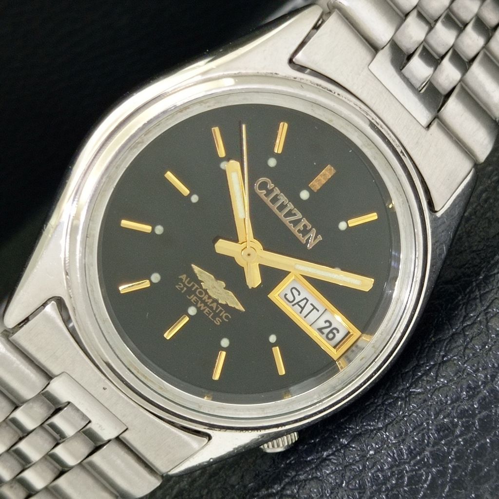 

ЯПОНИЯ ОРИГИНАЛЬНЫЕ ВИНТАЖНЫЕ ЧАСЫ CITIZEN АВТОМАТИЧЕСКИЕ 8200 МУЖСКИЕ ЧАСЫ С ЧЕРНЫМ ЦИФЕРБЛАТОМ a500257-2 R151b-a500257