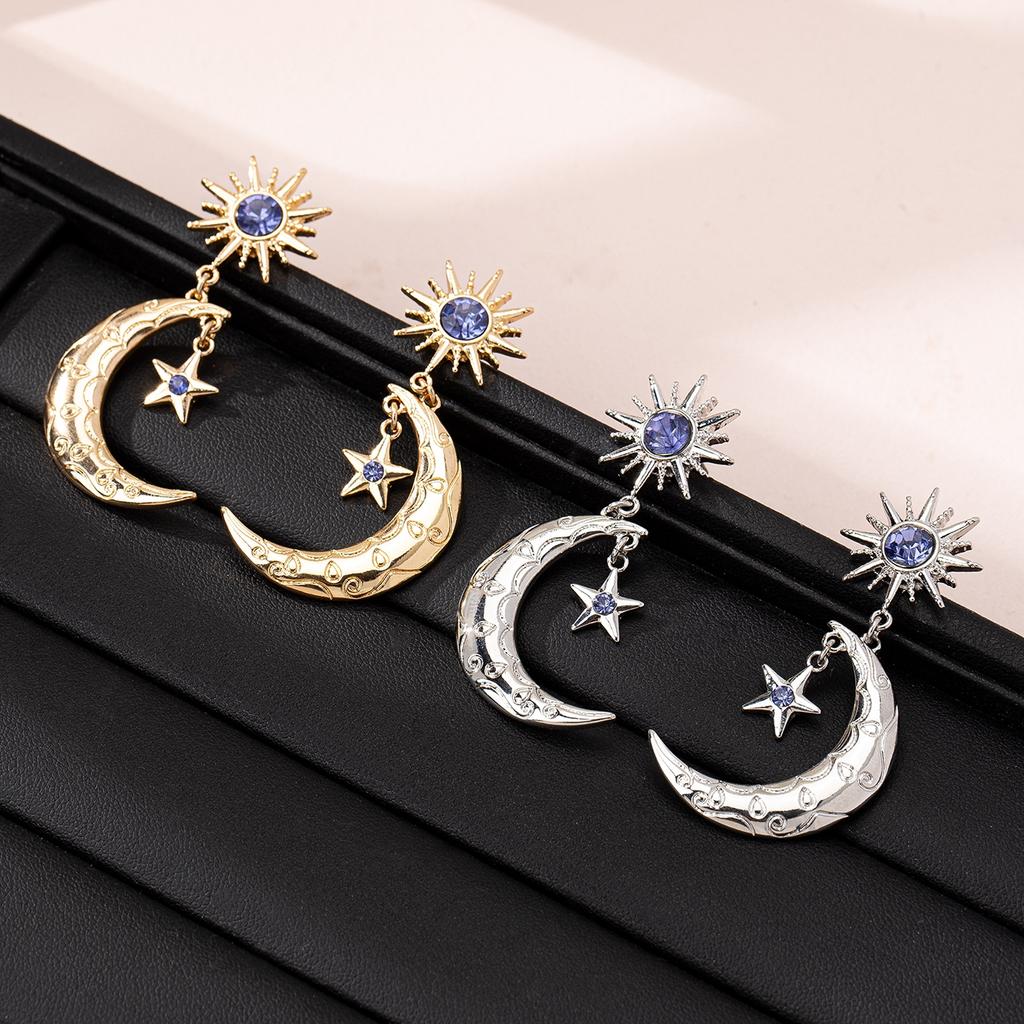 Stud Earrings with Moon and Star Pendants Jewelry Gifts
