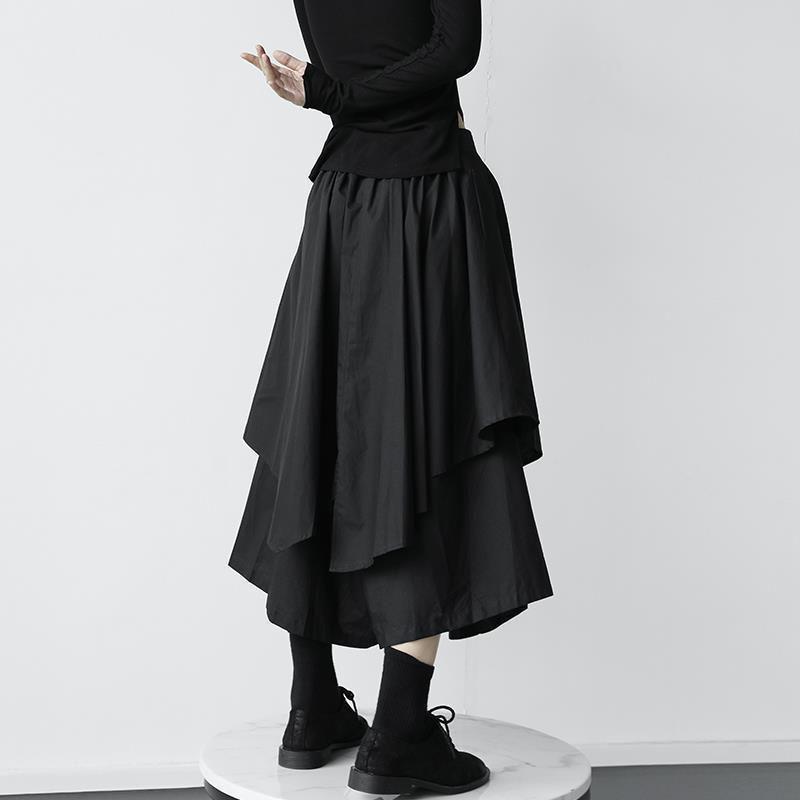 Women Skirts Gothic Irregular High Waist Pleated Skirt Pants for Women Vintage Cargo Skirts Female Clothes Ladies