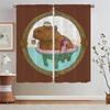 Children's Room Curtains Salon 2 Cheap Pieces Capybara Art Bedroom Blackout Curtains for Window Bathroom Curtain Tiebacks Blinds