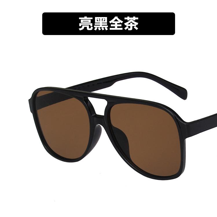 Cross-border European and American retro double beam sunglasses 2022 new trendy ins personalized big frame Internet celebrities same toad sunglasses
