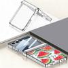 Magnetic Clear Hard Phone Case For Samsung Galaxy Z Flip7 FE Flip6 Flip5 Flip7 6 Cherry Fruit Pattern Transparent PC Back Cover