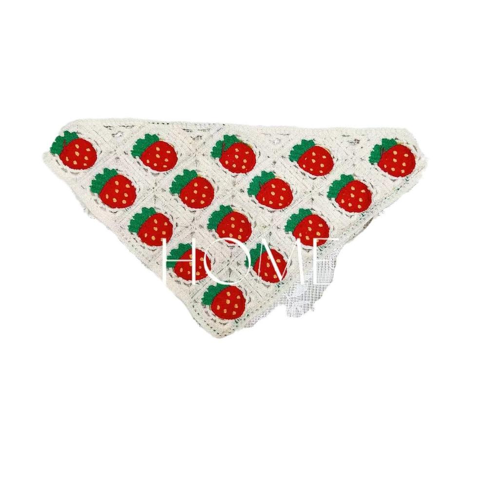 French Field Wind Sweet and Cute Knitted Triangular Headscarf Daisy Headscarf Women's Summer Pure Cotton Headband Headgear
