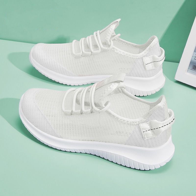 Summer net shoes women's new women's shoes breathable and lightweight mesh sports shoes round head lace-up casual shoes tide