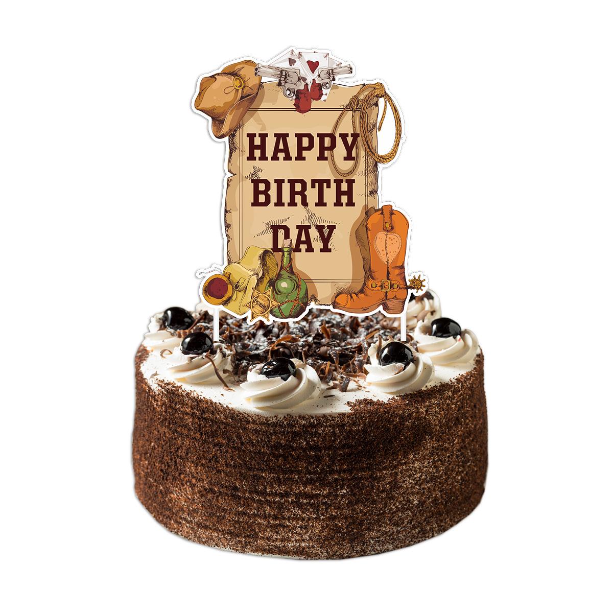 

Western Cowboy Cake Decorative Cake Plug Baking Cake Plugin 1 western cowboy power strip