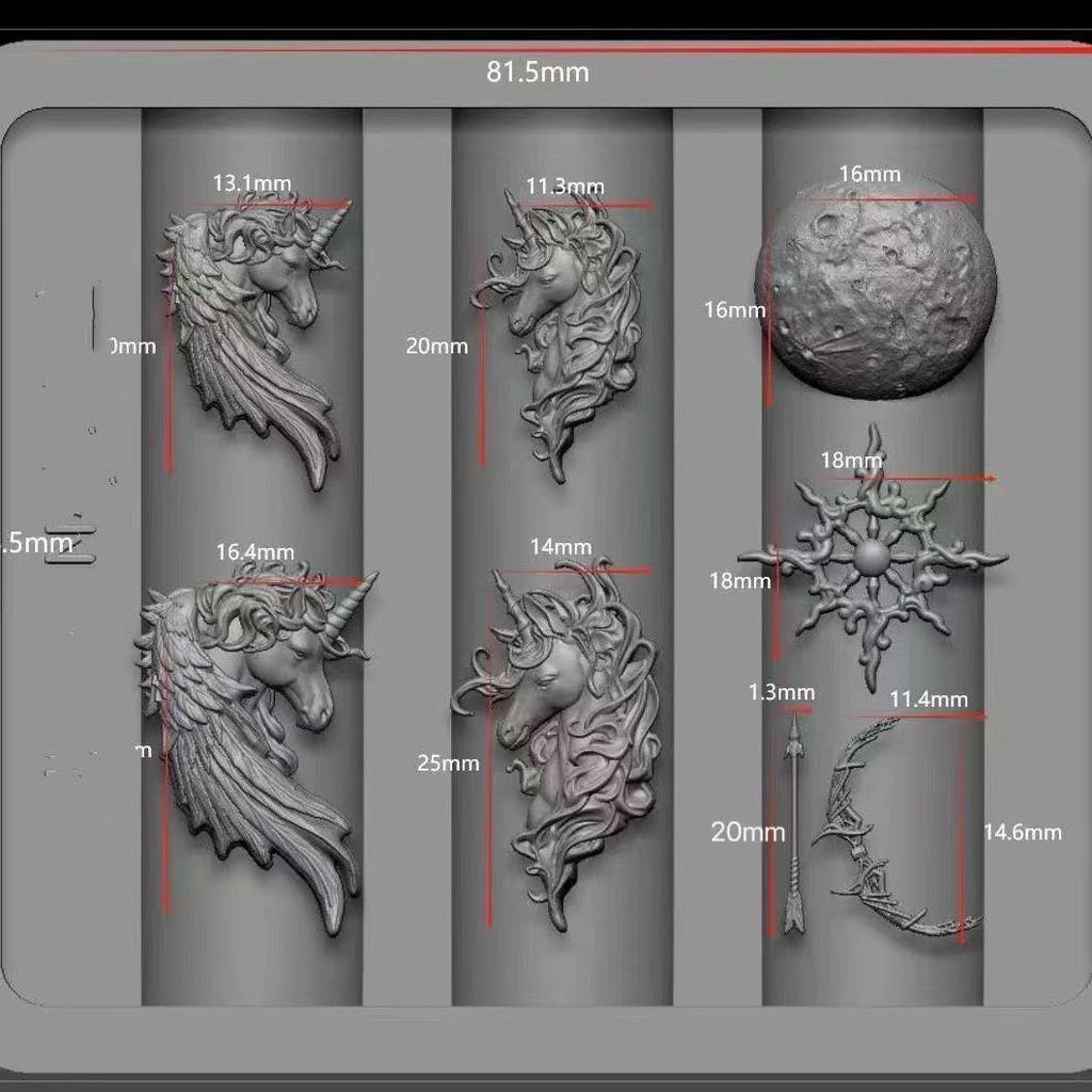 Dreamy Unicorn 3D Nail Art Stencils - Creative DIY Embossed Silicone Molds