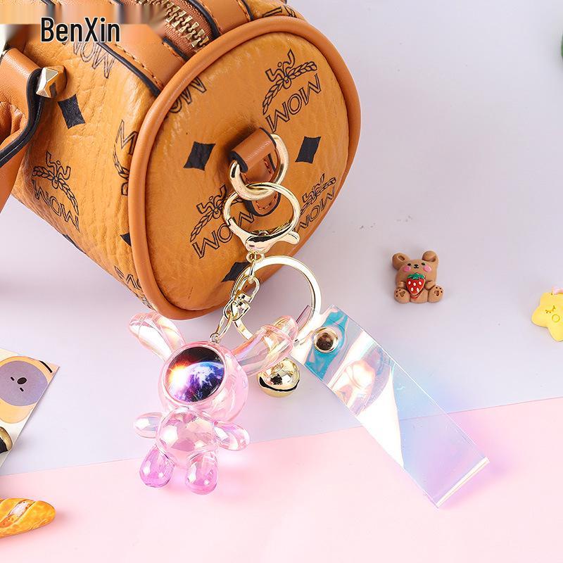 Acrylic Iridescent Long-Eared Rabbit Keychain Charm