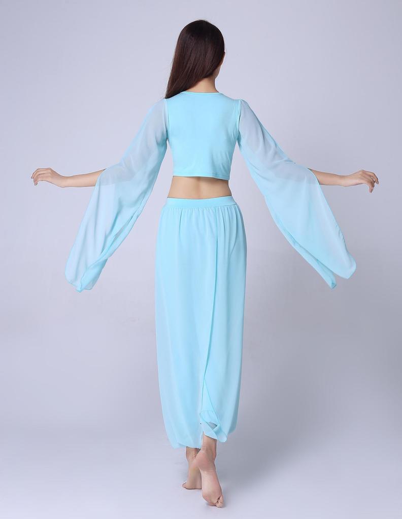 Dámský pohádkový šifonový crop top set na tanec a cvičení jógy