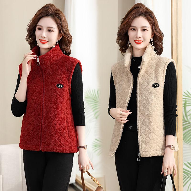 Autumn Lamb Wool Vest Women's Winter Clothing Thickened Granular Wool Vest