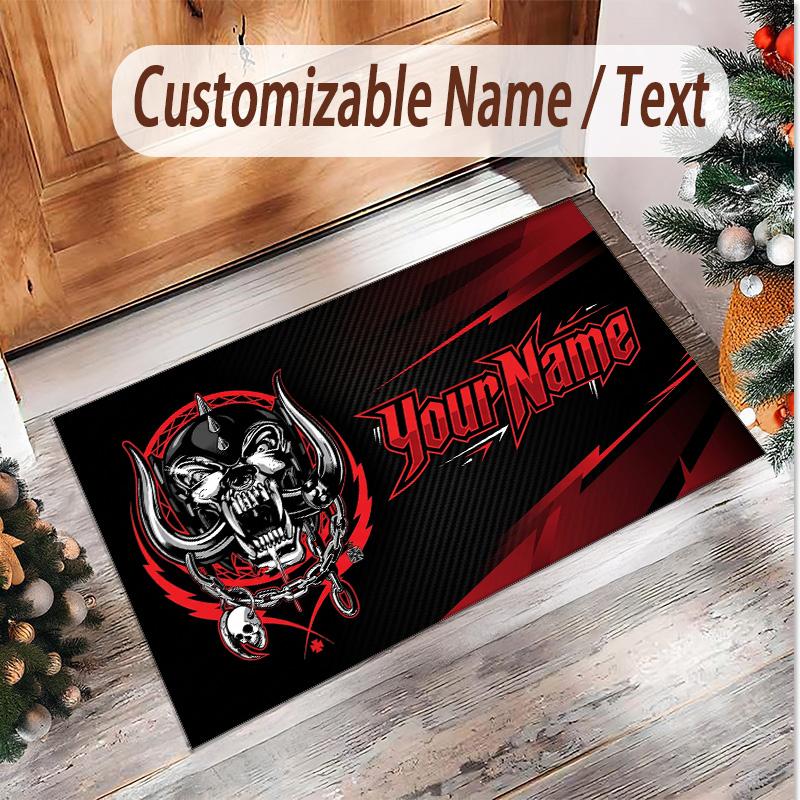 Personalized Crystal Velvet Carpet Motorhead Pattern Non Slip Floor Rug