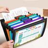 6 Pocket File Bag Expandable Letter Size File Organiser Sorting Case High Capacity Folding Document Organiser  for Offic