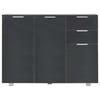 Sideboard High Gloss Black 107 X 35 X 80.5 Cm