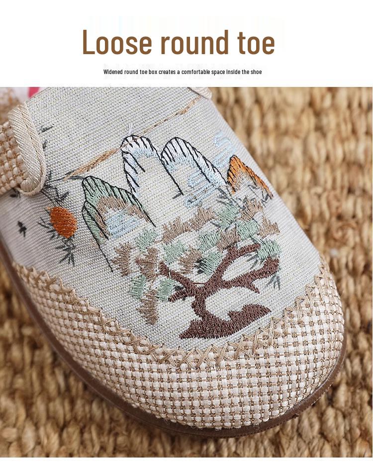 New Style Non-Slip Linen Fisherman Shoes - Comfortable, Soft-Soled Beijing Cloth Shoes for Middle-Aged Women