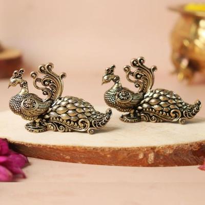Artículos decorativos de latón de alta calidad con forma de pavo real para la decoración del hogar, el templo, el templo Pooja Mandir y Mor.