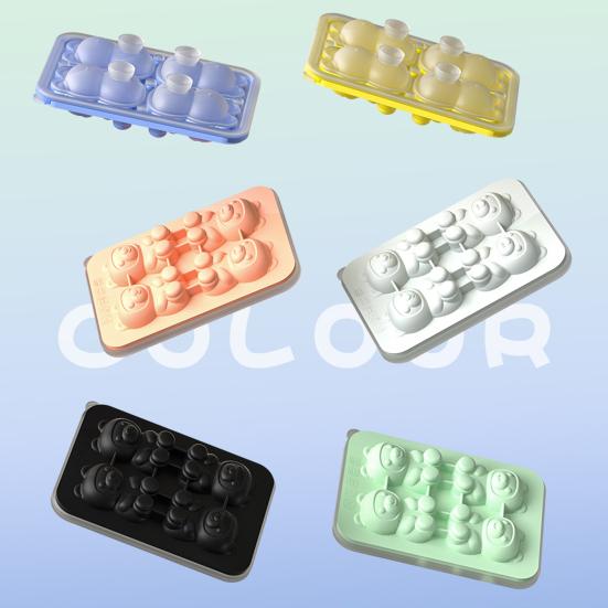 Bärenförmige Silikon-Eiswürfelform mit Deckel Lebensmittelqualität Leicht zu lösende Form Auslaufsicher Stapelbarer Eiswürfelbereiter Unverzichtbar für die Hausbar